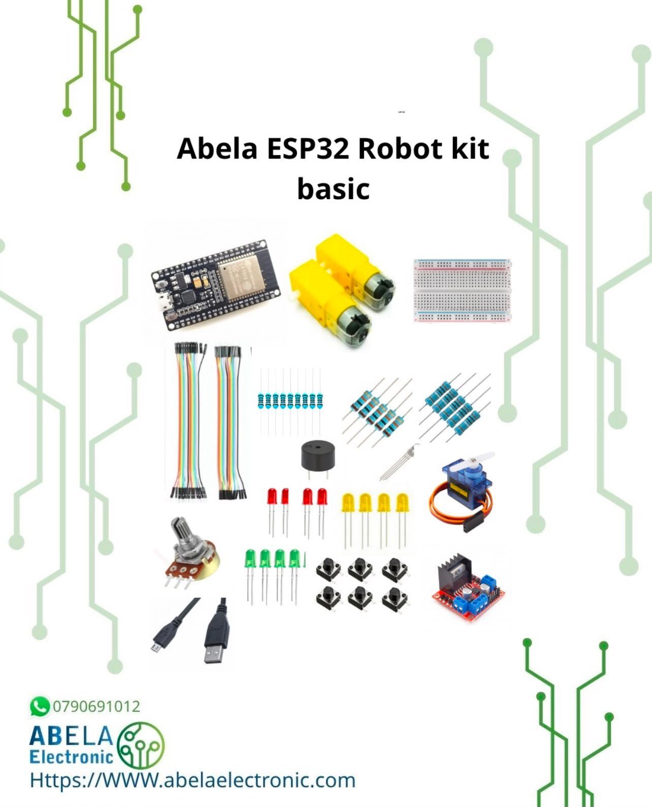 Abela ESP32 Robot kit basic Component