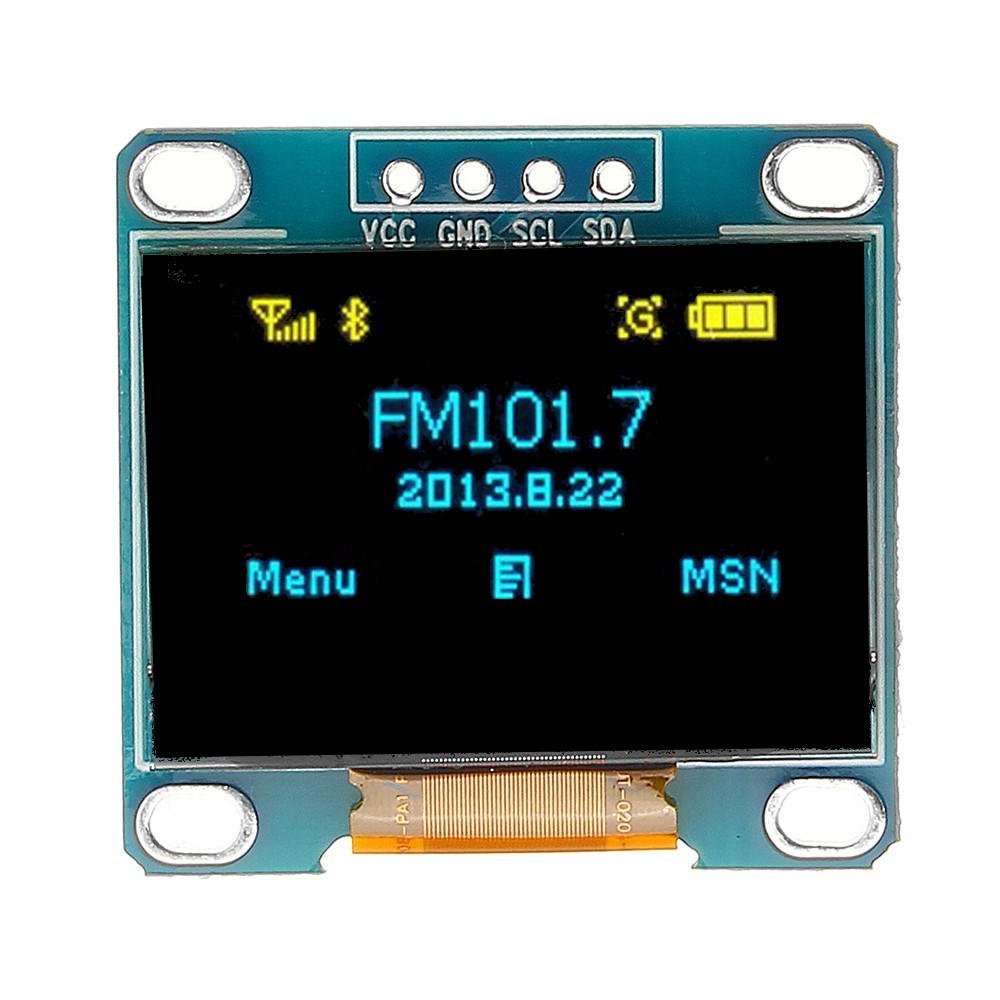 -0.96 INCH 128 X 64 YELLOW & BLUE OLED DISPLAY MODULE 4-PINS