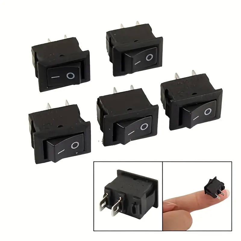 Mini On/Off Black Small Rocker Switch Power Supply Rocker Switch 15*10mm