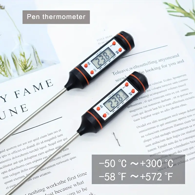 Pen Thermometer, Food Thermometer With Probe, High Temperature Resistance Digital Temperature And Humidity Meter Perfect