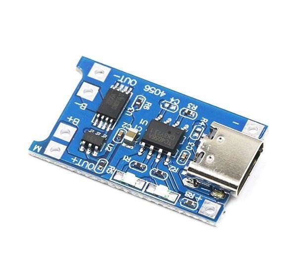 18650 LITHIUM BATTERY CHARGER AND PROTECTION MODULE 1A USB-C - TP4056
