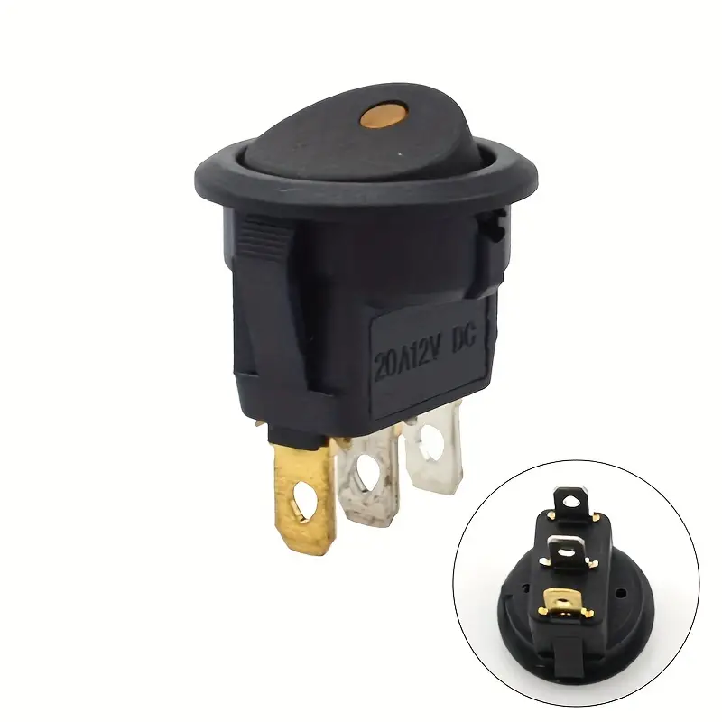 ON/OFF 12V Round Rocker Dot Waterproof LED Light Luminescence Toggle Switches Car Accessories