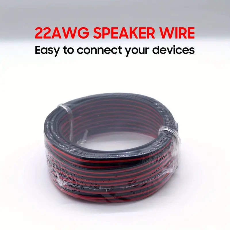 Roll Red And Black Bicolor 22AWG Speaker Wire Cable