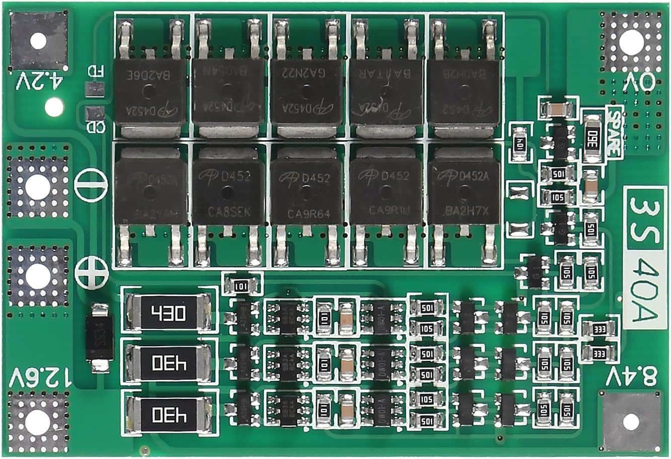 BMS 3 Series 40A 18650 Lithium Battery Protection Board 11.1V 12.6V with Balance for Drill Motor Lipo Cell Module