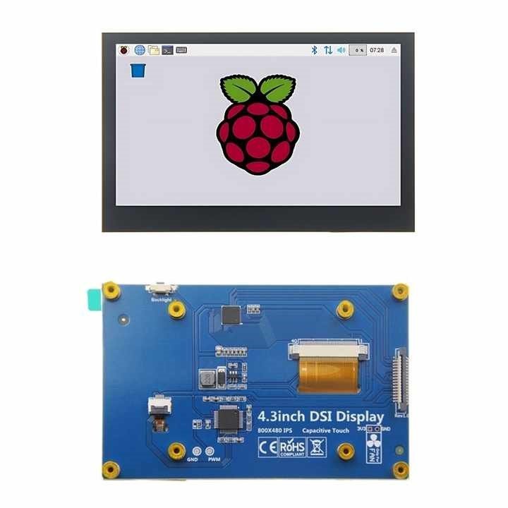800*480 Resolution 7 inch LCD Capacitive Touch Panel with HDMI interface+ USB Cable for Raspberry Pi3/PI4