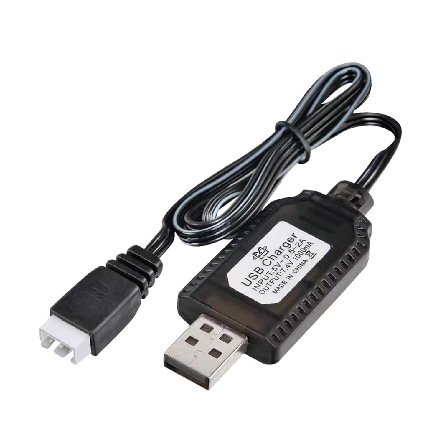 USB 7.4V 1000mAh LITHIUM BATTERY CHARGER WITH 3 PIN JST