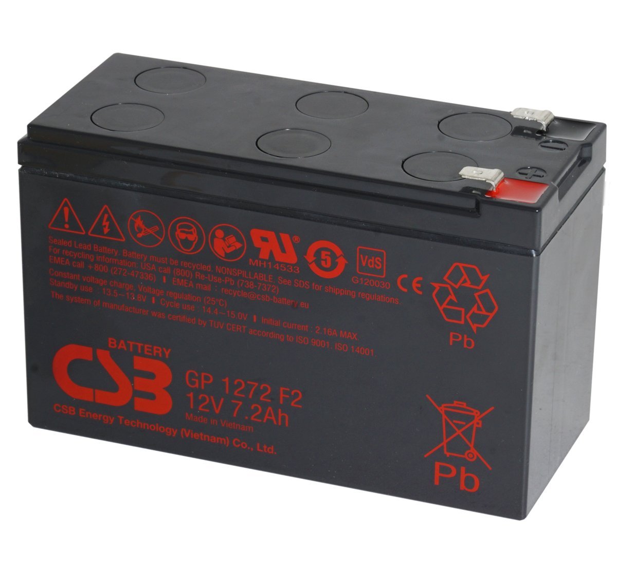 CSB GP1272 F2 12 Volt 7.2 Ah OEM Sealed Lead Acid Battery