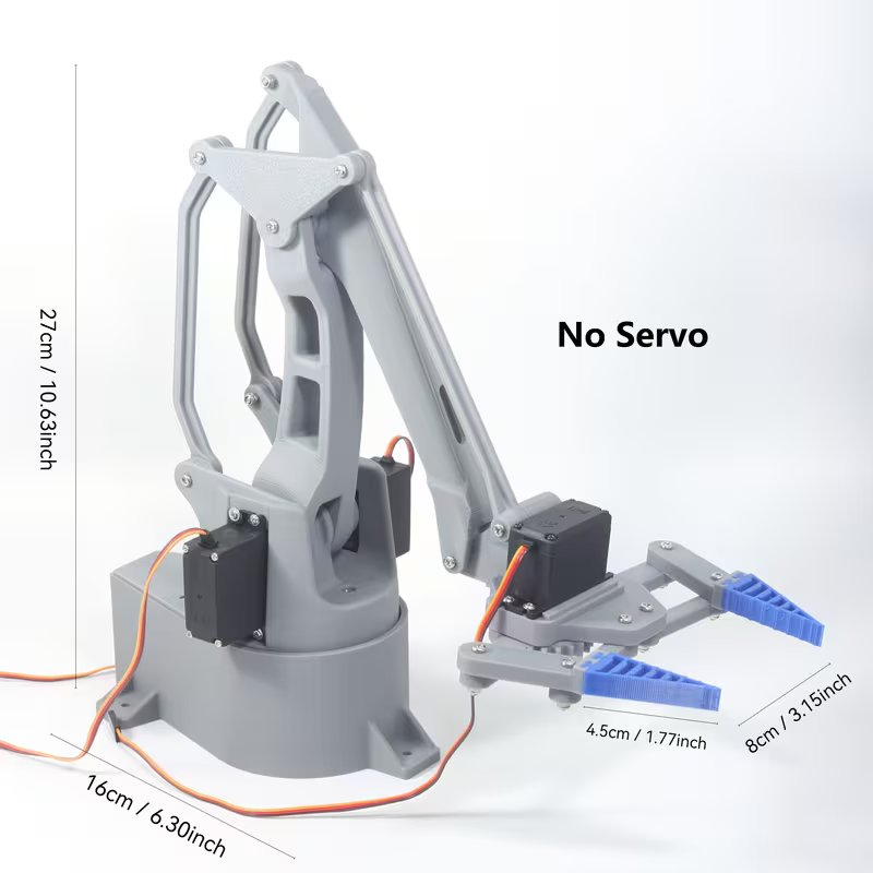 Robotic Arm Kit  3 DOF ARM ROBOT(No Servo MG995) - Arduino-Compatible Robotic Arm Accessories for DIY STEM Projects
