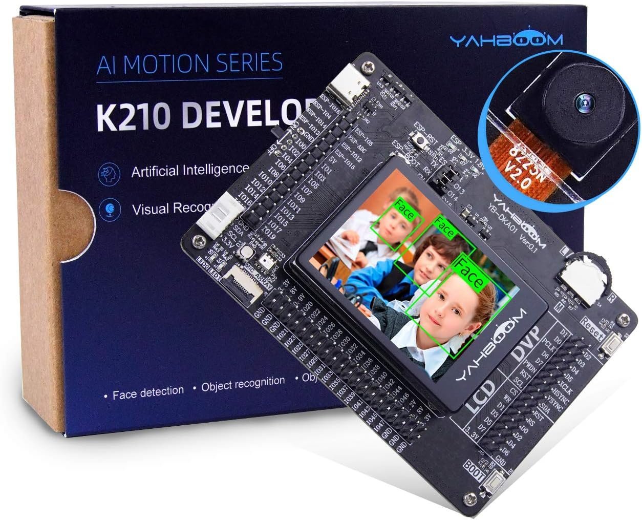 Yahboom K210 Developer Kit with AI Vision RISC-V Face Recognition Camera Robot Development Board Expansion Board The Beg