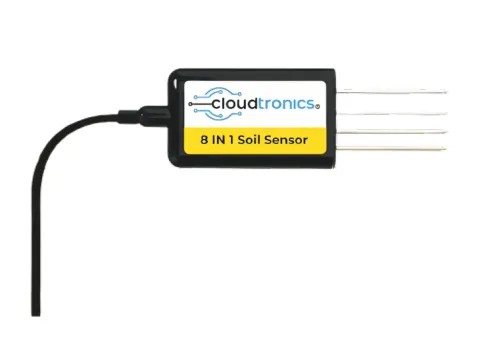 8 in 1 Soil Sensor for Temperature, Moisture, EC, Salinity, Nitrogen (N), Phosphorus (P), Potassium (K), and pH