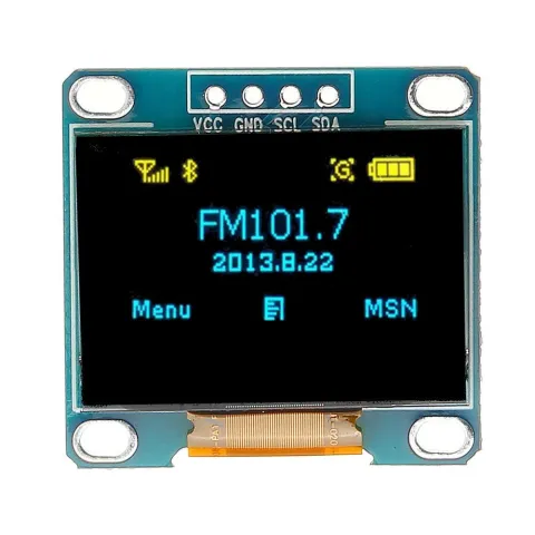 -0.96 INCH 128 X 64 YELLOW & BLUE OLED DISPLAY MODULE 4-PINS