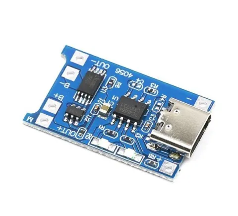 18650 LITHIUM BATTERY CHARGER AND PROTECTION MODULE 1A USB-C - TP4056