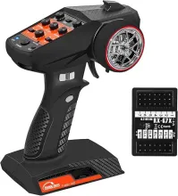 Hobby Fans RC Radio System 7CH 2.4G RC Transmitter with Receiver Anti-Jamming Remote Controller for RC Car Crawler Boat, Knob